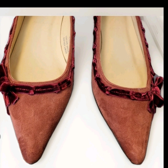 J Crew  women's leather Velvet Ribon Shoes Point Toe   Size 6 1/2 - Picture 4 of 8